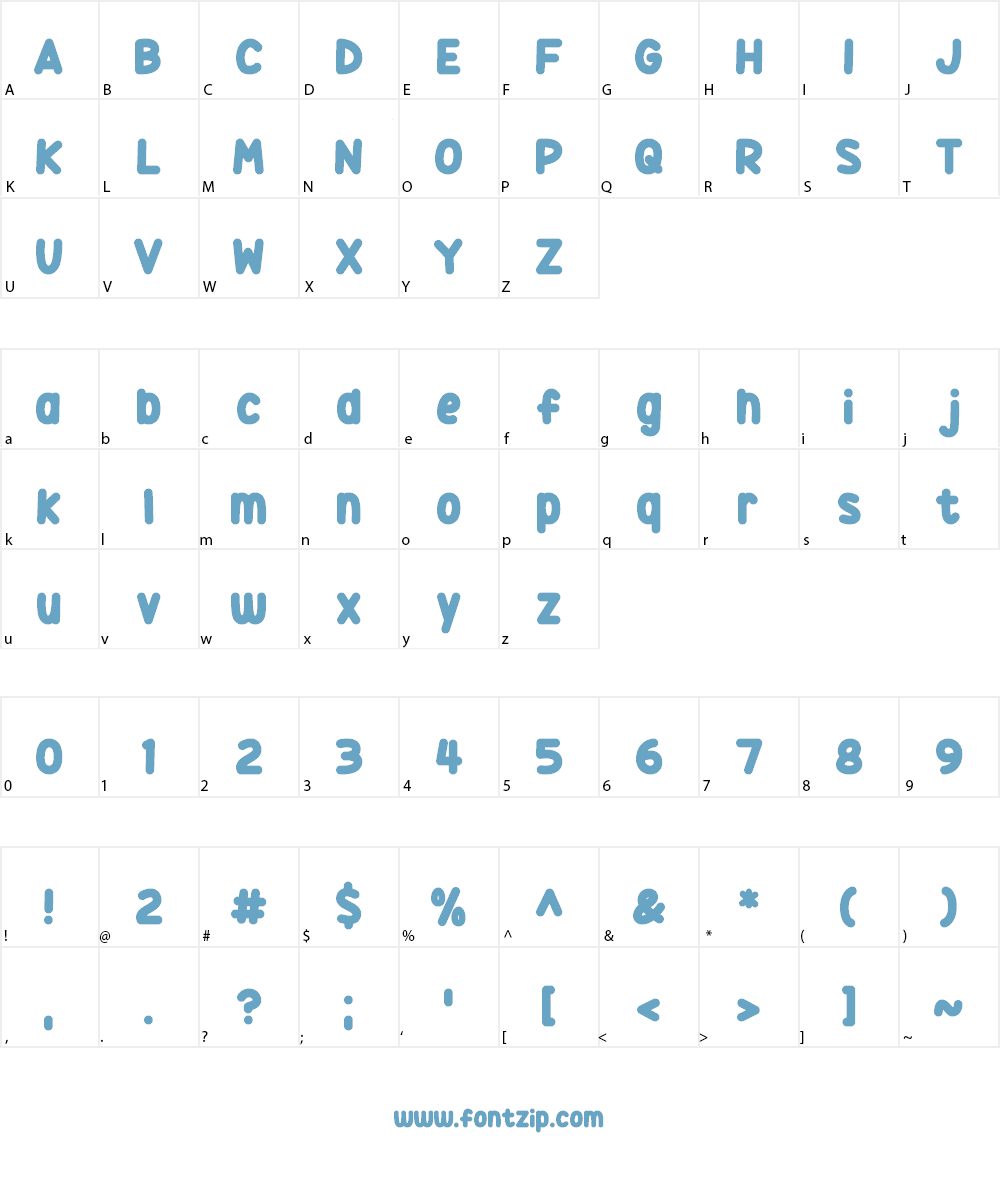 Squidgy Sweets Font Character
